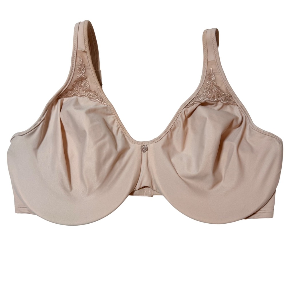 Bali Satin Tracings Minimizer Bra 3385 Nude Underwire Unlined 38DD